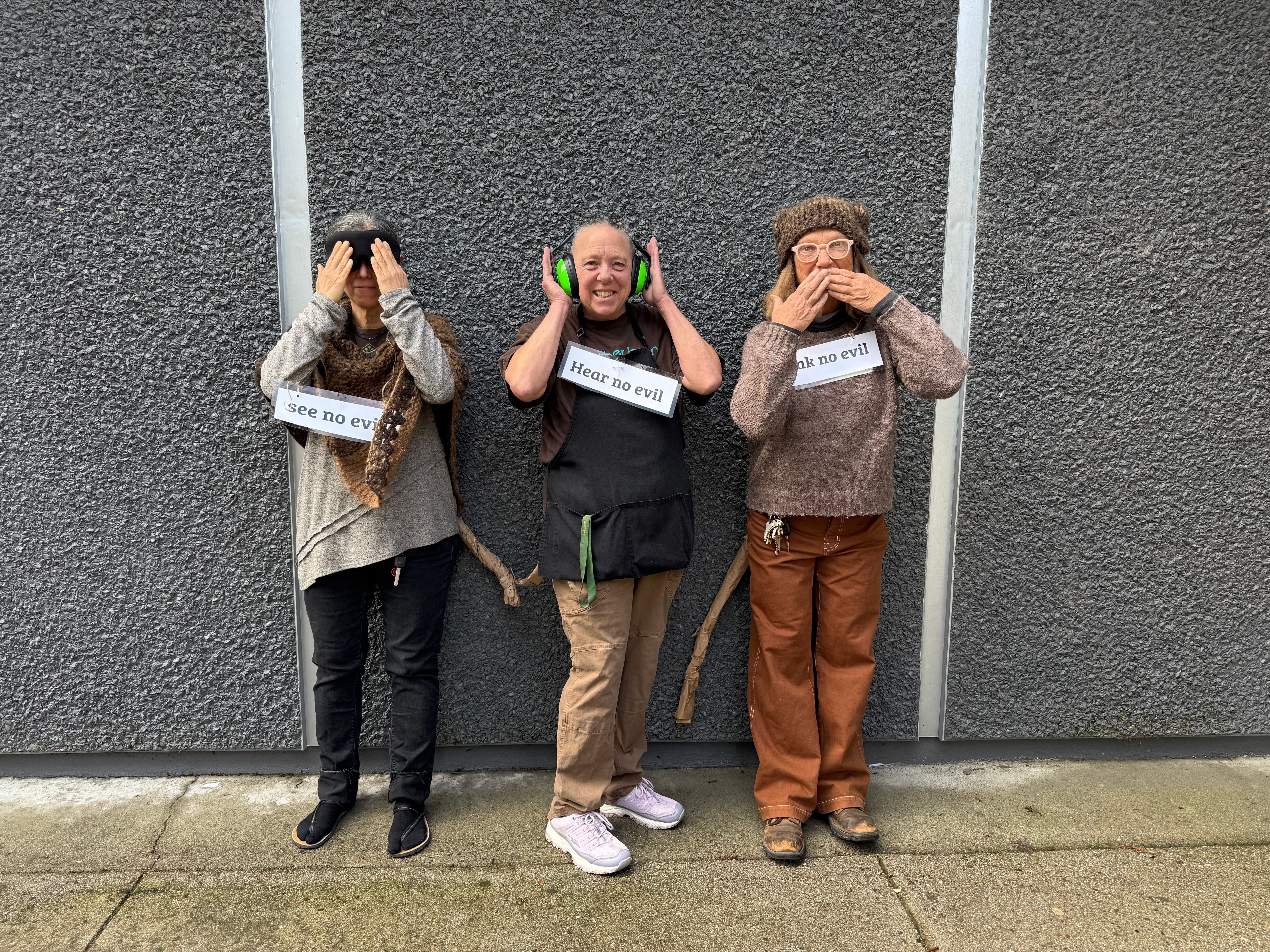 Teachers dressed as No Evil